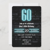 60th誕生日パーティネオンサインオンブリック 招待状 (正面)