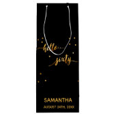 60th誕生日パーティブラック金ゴールドhello60 ワインギフトバッグ (裏面)