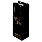 60th誕生日パーティブラック金ゴールドhello60 ワインギフトバッグ (正面アングル)