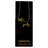 60th誕生日パーティブラック金ゴールドhello60 ワインギフトバッグ (正面)