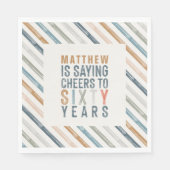 60th誕生日パーティーのアクセサリーの装飾 スタンダードランチョンナプキン (正面)