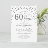 60th誕生日パーティーの招待状 – Silver White 招待状 (スタンド正面)