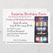 60th誕生日パーティーカジノスロットマシン 招待状 (正面/裏面)