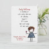 60th誕生日パーティーガールinスニーカーwithワイン 招待状 (スタンド正面)