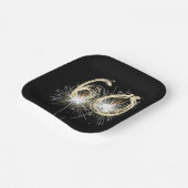 60th誕生日パーティースパーカーズオンブラック ペーパープレート (傾斜あり)