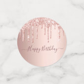 60th誕生日パーティーバラ金ゴールドグリッタードリップピンク コンフェッティ (スモール正面)