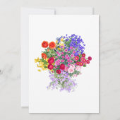 60th誕生日パーティーフローラフラットサンキューカード サンキューカード (裏面)