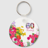 60th誕生日パーティーフローラブーケキーチェーン キーホルダー (正面)