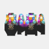 60th誕生日パーティーブラック&金ゴールドバルーン フェイバーボックス (折り畳みなし)