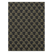 60th誕生日パーティー名ブラックパターモダンン テーブルクロス (正面)