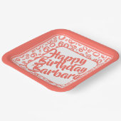 60th誕生日パーティー番号パターンコーラルホワイト ペーパープレート (傾斜あり)