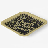 60th誕生日パーティー番号パターンブラック金ゴールド ペーパープレート (傾斜あり)