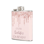 60th誕生日パーティー赤面バラ金ゴールドグリッタードライブ フラスク (左)