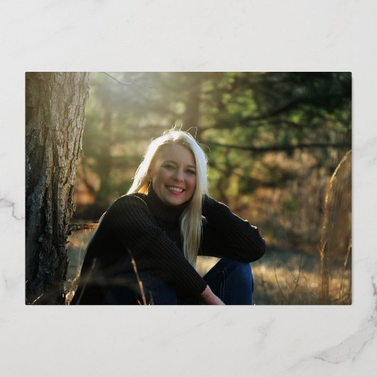 60th誕生日パーティー金ゴールドサファイアブルー 箔招待状 (裏面)