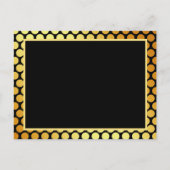 60th誕生日パーティー黒い金ゴールドドットの招待 ポストカード (裏面)