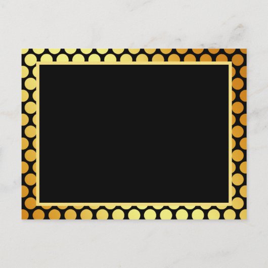 60th誕生日パーティー黒い金ゴールドドットの招待 ポストカード (裏面)