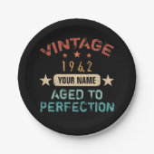 60th誕生日パーティー1962あなたの名前を追加 ペーパープレート (正面)