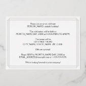 60th誕生日パーティー:アールデコの外観"60"、名前あり 箔招待状 (裏面)