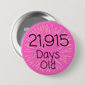 60th誕生日ピンバッジ60歳60歳 缶バッジ (正面&裏面)