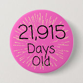 60th誕生日ピンバッジ60歳60歳 缶バッジ (正面)