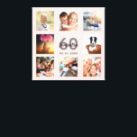 60th誕生日フォトコラージュバラ金ゴールド名 キャンバスプリント<br><div class="desc">60歳ユニークの誕生日の贈り物や記念祝品、あなたの写真のコラージュで彼女の人生。彼女の家族、友人、ペット、趣味、または夢の旅行先の画像を追加。名前、年齢60と日付をパーソナライズして追加。灰色と黒の文字。シックでガーリーバラフェミニンの金ゴールド色の背景。このキャンバスは黒や白の背景を持つ私たちの店でも利用可能。</div>