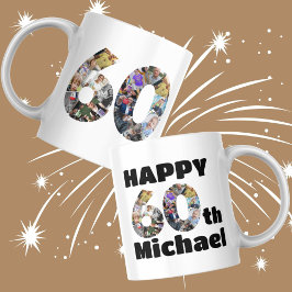 60th誕生日フォトメモリ写真写真 コーヒーマグカップ