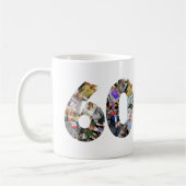 60th誕生日フォトメモリ写真写真 コーヒーマグカップ (左)