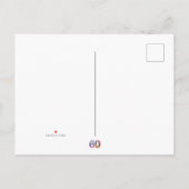 60th誕生日フローラモダン日付はがきを保存 案内ポストカード (裏面)