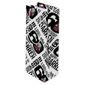 60th誕生日ブラックルック60カスタム写真名 ワインギフトバッグ (正面アングル)