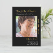 60th誕生日ブラック招待状 招待状 (スタンド正面)