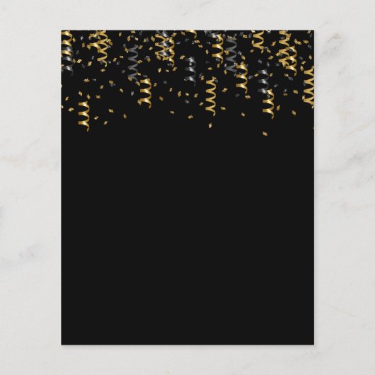 60th誕生日ブラック金ゴールドレオパード予算招待状 チラシ (裏面)