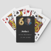 60th誕生日ブラック金ゴールド写真 トランプ (裏面)