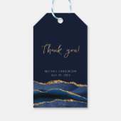 60th誕生日ブルー金ゴールドアゲートサンキュー ギフトタグ (裏面)