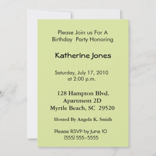 60th誕生日マルティーニパーティの招待状 招待状 (裏面)