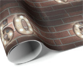 60th誕生日マーキーのライトサインオンブリック ラッピングペーパー (ロールコーナー)