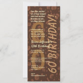 60th誕生日モダンチョコレート迷彩柄トール 招待状 (正面)