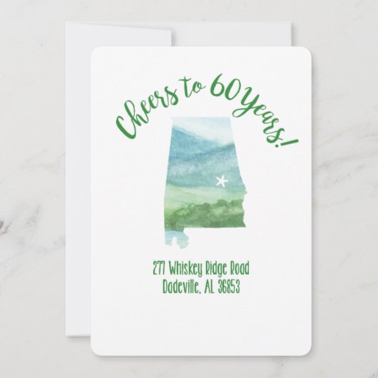 60th誕生日レイクウィークエンド カード (裏面)