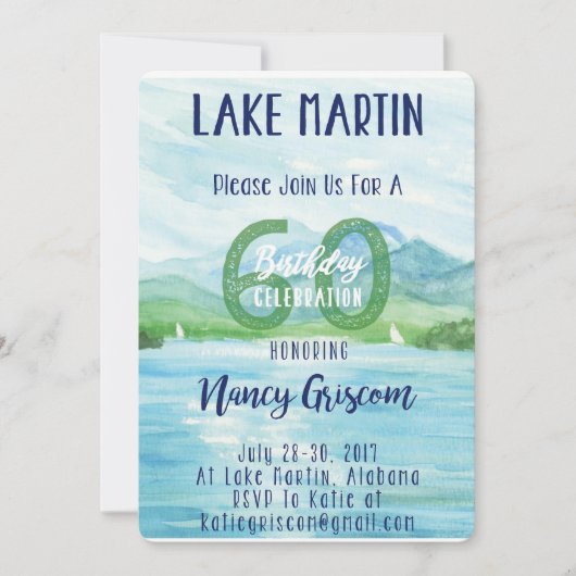 60th誕生日レイクウィークエンド カード (正面)