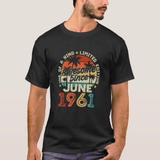 60th誕生日ヴィンテージ1961年6月60歳レトロ tシャツ