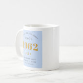60th誕生日名1962ブルーグレーシエレガントック コーヒーマグカップ (正面左)