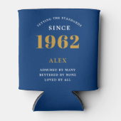 60th誕生日名1962青金ゴールドシック 缶クーラー (正面)