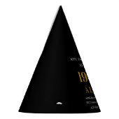 60th誕生日名1964ブラック金ゴールドシック パーティーハット (左)