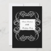 60th誕生日招待状ブラック 招待状 (裏面)