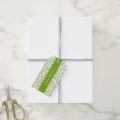 60th誕生日番号パターングリーン/ホワイト ギフトタグ (より糸付き)