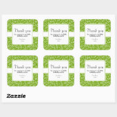 60th誕生日番号パターン緑/白 スクエアシール (シート)