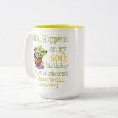 60th誕生日誕生日で起こるおもしろい ツートーンマグカップ (正面左)