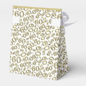 60th誕生日金ゴールド/ホワイトパターン フェイバーボックス (裏面サイド)