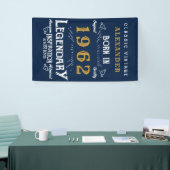 60th誕生日1962名前を追加Blue金ゴールド伝説 横断幕 (トレードショー)