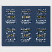 60th誕生日1962青金ゴールド追加の名前伝説 ラッピングペーパー (フラット)