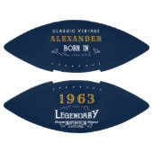 60th誕生日1963名前の追加凡例ブルー金ゴールド アメリカンフットボール (パネル)